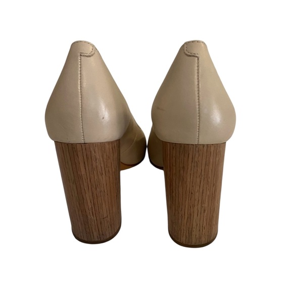 Pour La Victoire Cream Block Heel  Leather. Pumps. Size. 8.5 - Picture 5 of 10